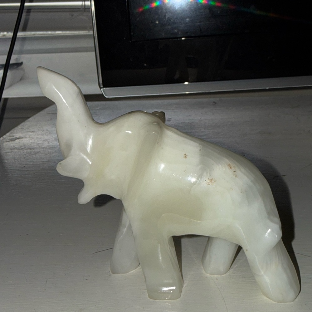 Elegant Cream Elephant Sculpture